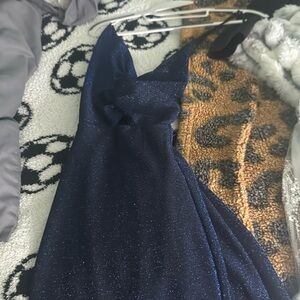 Adalee Front Twist Dress in Blue Sapphire